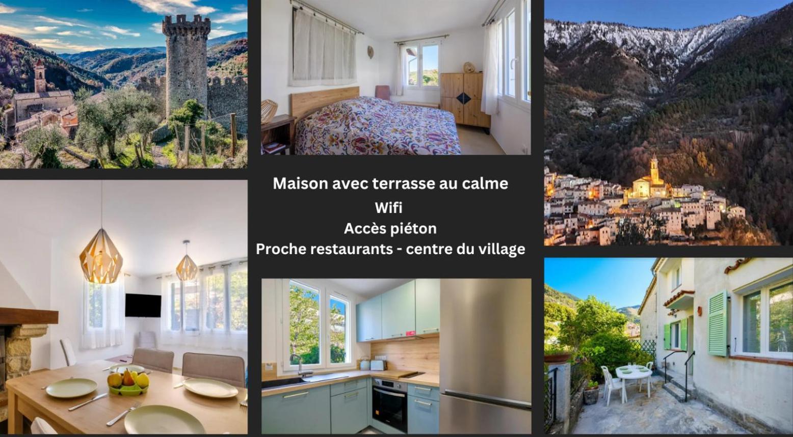 La Tiniera A Luceram - Maison Renovee 2023- Terrasse - Wifi - Village Des Creches Esterno foto